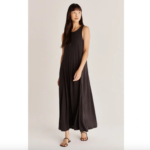 slim fit dress slacks Forest Green Dress with Front Slit main image 0